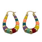 گوشواره زنانه میناکاری مدل بیضی کد E5798