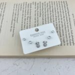 گوشواره زنانه مدل اناناس کد E5188 مجموعه 3 عددی