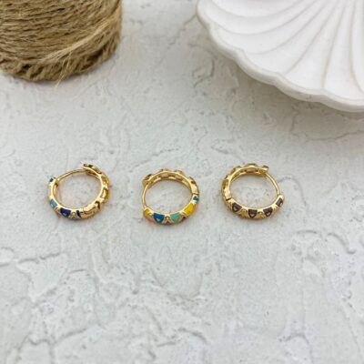 گوشواره زنانه میناکاری مدل مثلث کد E5773