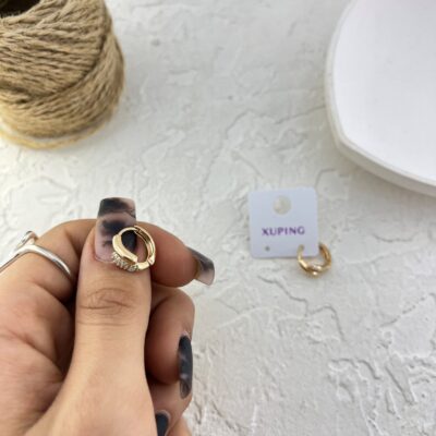 گوشواره زنانه ژوپینگ مدل نگین جواهری کد E6248