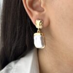 گوشواره آویز مروارید باروک کد E1025