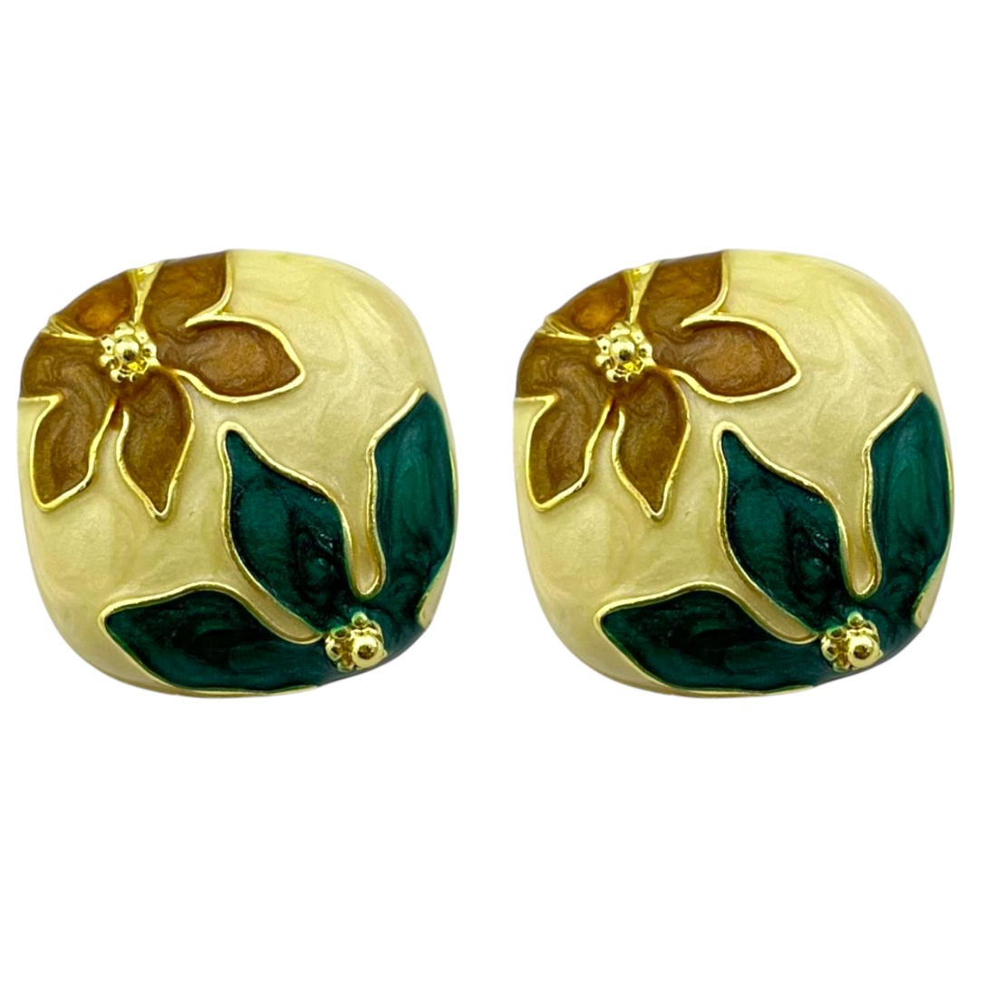 گوشواره-زنانه-میناکاری-مدل-گل-برگ-کد-E6127-1 گوشواره زنانه میناکاری مدل گل برگ کد E6127