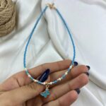 گردنبند زنانه مهره ای تابستانی مدل پروانه کد N5261