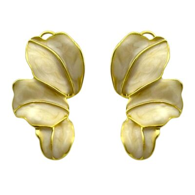گوشواره زنانه میناکاری مدل گل برگ کد E6125