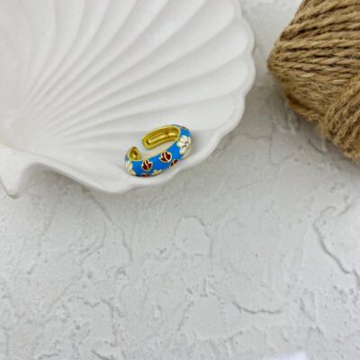 انگشتر زنانه مدل میناکاری رنگی کد R4988