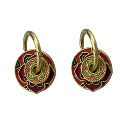 گوشواره زنانه میناکاری مدل دایره کد E5792