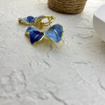 گوشواره زنانه میناکاری مدل گل برگ کد E6124