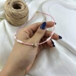 گردنبند زنانه مهره ای تابستانی مدل قلب کد N5255