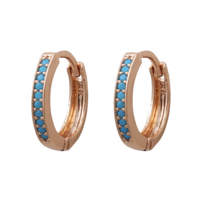 گوشواره زنانه ژوپینگ مدل حلقه ای نگین E5475