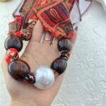 گردنبند زنانه پارچه ای مدل مروارید کد N5168