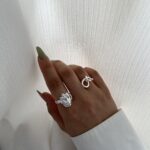 انگشتر مینیمال مروارید و گره کد R1044