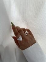 انگشتر مینیمال مروارید و گره کد R1044