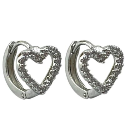 گوشواره زنانه ژوپینگ مدل قلب جواهری کد E6309