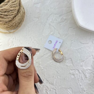 گوشواره زنانه ژوپینگ مدل جواهری کد E6283
