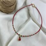 گردنبند زنانه مهره ای تابستانی مدل کفشدوزک کد N5263