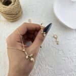 نیم ست زنانه جواهری مدل گل کد M4372