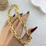نیم ست زنانه مدل بافت طلا کد M4367