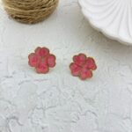 گوشواره زنانه میناکاری مدل گل کد E5785