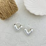 گوشواره زنانه مدل اینه ای طرح قلب کد E5706