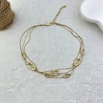 گردنبند زنانه مدل مینیمال سه لاین کد N5182