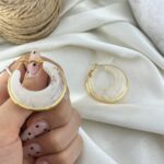 گوشواره زنانه میناکاری مدل حلقه ای کد E6420
