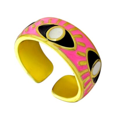 انگشتر زنانه مدل میناکاری رنگی چشم کد R4990