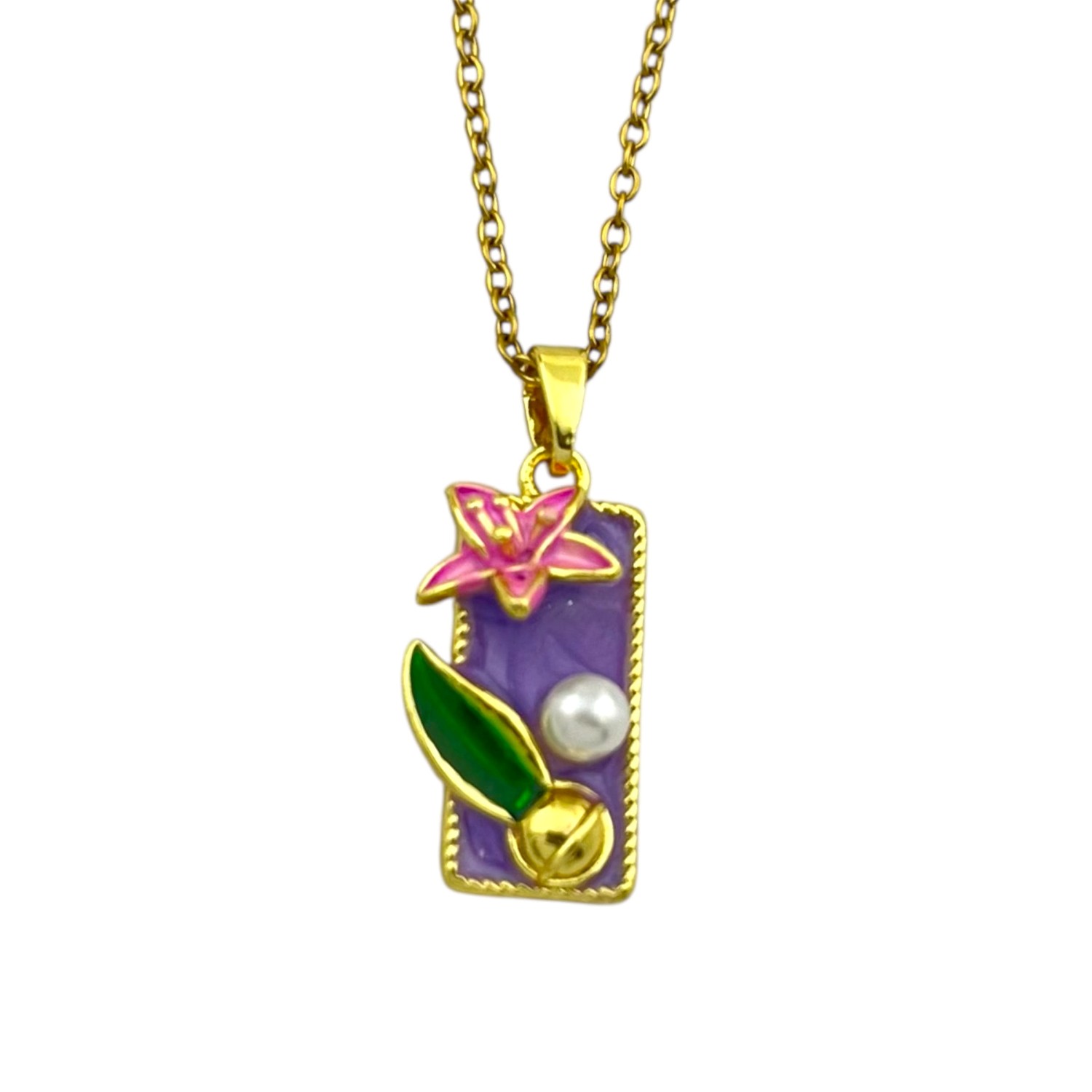 گردنبند-زنانه-میناکاری-مدل-گل-و-مروارید-کد-N4997-1 گردنبند زنانه میناکاری مدل گل و مروارید کد N4997