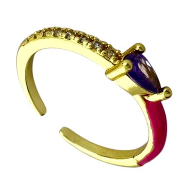 انگشتر زنانه مدل میناکاری رنگی کد R4977