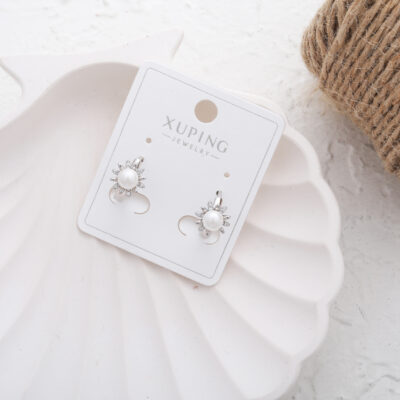 گوشواره زنانه ژوپینگ مدل گل مروارید کد E5435