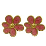 گوشواره زنانه میناکاری مدل گل کد E5784