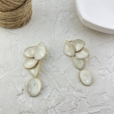 گوشواره زنانه میناکاری مدل برگ کد E6182