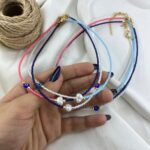 گردنبند زنانه مهره ای تابستانی مدل چشم نظر کد N5253