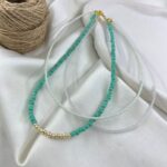 گردنبند زنانه مهره ای تابستانی مدل سه لاین کد N5269