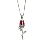 گردنبند زنانه مدل گل رز جواهری کد N4995
