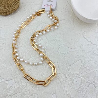 گردنبند زنانه مدل ژوپینگ مدل مروارید تیفانی کد N5120