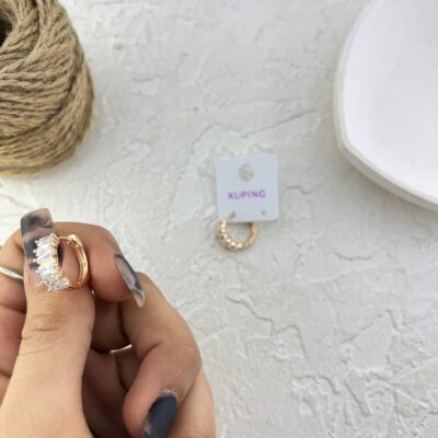 گوشواره زنانه ژوپینگ مدل نگین جواهری کد E6252