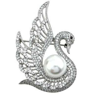 گل سینه زنانه ژوپینگ مدل قو کد G4168
