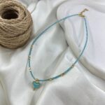 گردنبند زنانه مهره ای تابستانی مدل قلب کد N5247