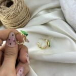 گوشواره زنانه میناکاری مدل گل کد E6416