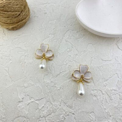 گوشواره زنانه مدل میناکاری مروارید کد E6225