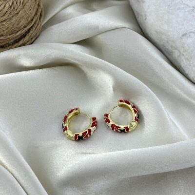گوشواره زنانه میناکاری مدل گل کد E6412