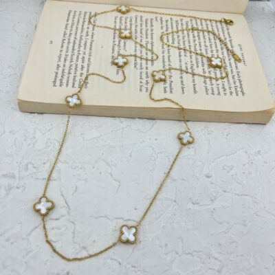 گردنبند زنانه مدل رومانتویی گل چهار پر کد N4739
