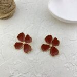 گوشواره زنانه مدل گل میناکاری کد E6229