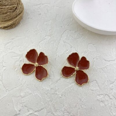 گوشواره زنانه مدل گل میناکاری کد E6229