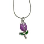 گردنبند زنانه مدل گل لاله کد N5010