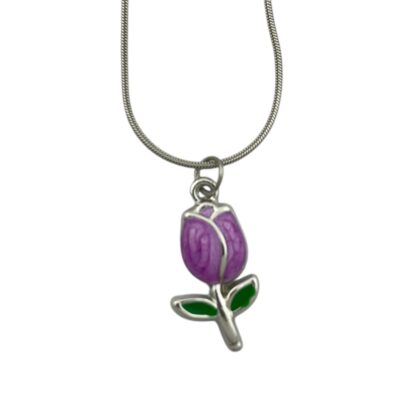 گردنبند زنانه مدل گل لاله کد N5010