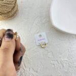 گوشواره زنانه ژوپینگ مدل نگین جواهری کد E6235