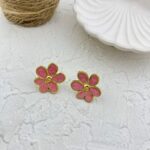 گوشواره زنانه میناکاری مدل گل کد E5784