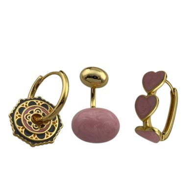 گوشواره زنانه میناکاری مدل قلب کد E5790