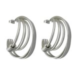 گوشواره زنانه مدل حلقه طرح مینیمال اب نقره کد E5700